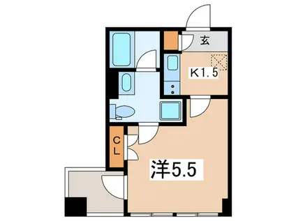 Kフラット(1K/2階)の間取り写真
