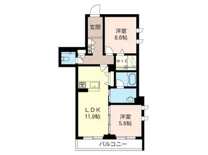トワエモワ(2LDK/3階)の間取り写真