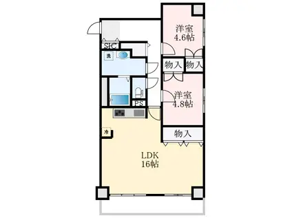 朝日プラザ泉北深井(2LDK/4階)の間取り写真