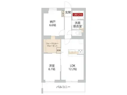 カンパーニャ豊田(1SLDK/5階)の間取り写真