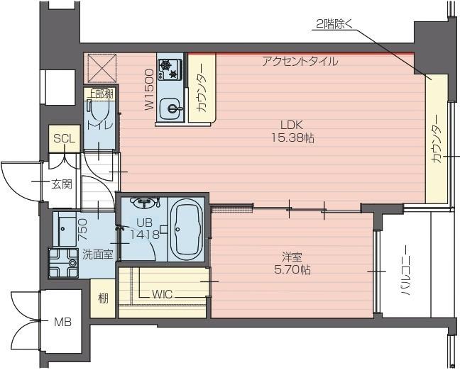 プレジオ長田(1LDK/9階)の間取り写真