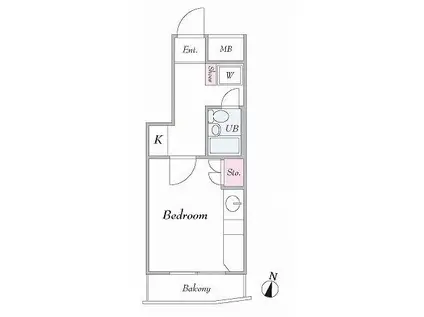 横浜南ダイカンプラザCITY(1K/2階)の間取り写真