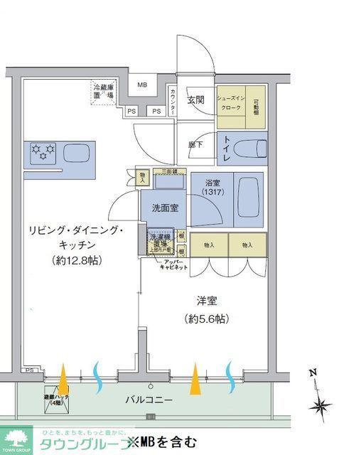 アジールコート品川中延(1LDK/4階)の間取り写真