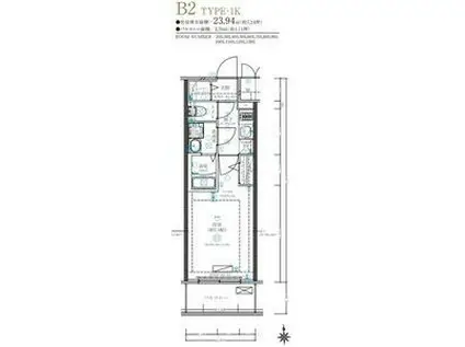ディアレイシャス名古屋太閤通IV(1K/11階)の間取り写真