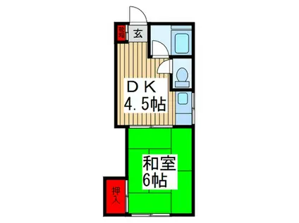 コーポ五十川(1DK/1階)の間取り写真