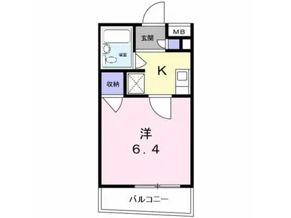 リバティハウス(1K/3階)の間取り写真