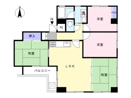 守谷ビル(4LDK/3階)の間取り写真