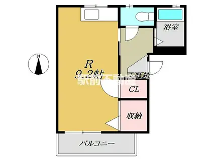 カーサ中の館C(ワンルーム/2階)の間取り写真