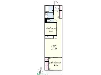 SUNLIGHT上池台(1SLDK/3階)の間取り写真