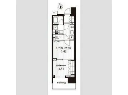 オープンレジデンシア名古屋駅THE COURT(1DK/5階)の間取り写真