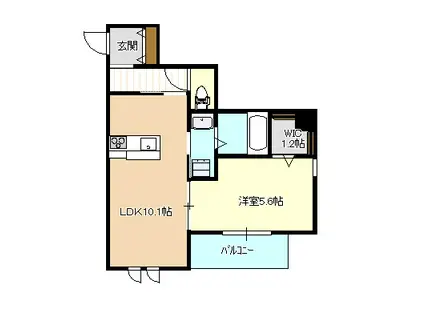 トレーノ加古川(1LDK/2階)の間取り写真