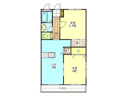 プラグレスF(2LDK/1階)の間取り写真