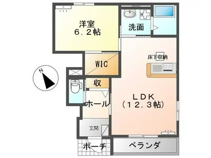 グランディール(1LDK/1階)の間取り写真