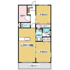 AIRLIX大岩(2SLDK/2階)の間取り写真