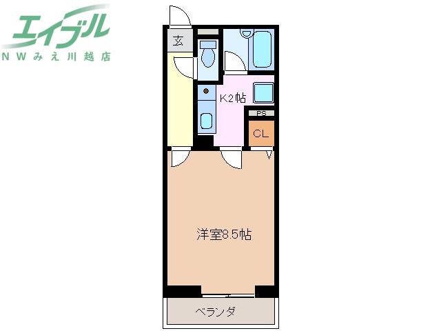 VERDE(1K/1階)の間取り写真