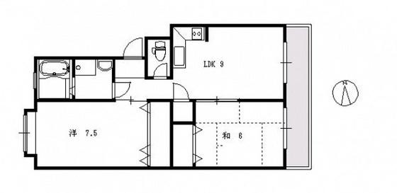 新宅第1マンション(2LDK/2階)の間取り写真