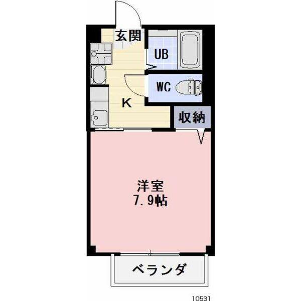 SUNNY COSMO(1K/2階)の間取り写真