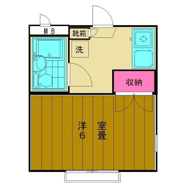 ツイン大岡山B(ワンルーム/2階)の間取り写真