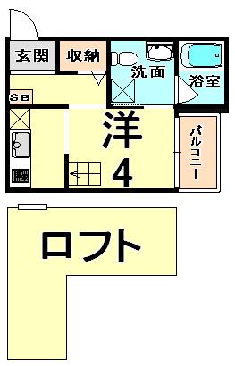 クラスティーネヴィラ尼崎(ワンルーム/2階)の間取り写真