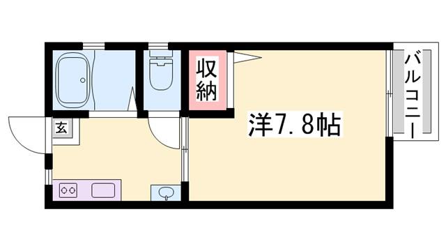 ファレ安田(1K/1階)の間取り写真