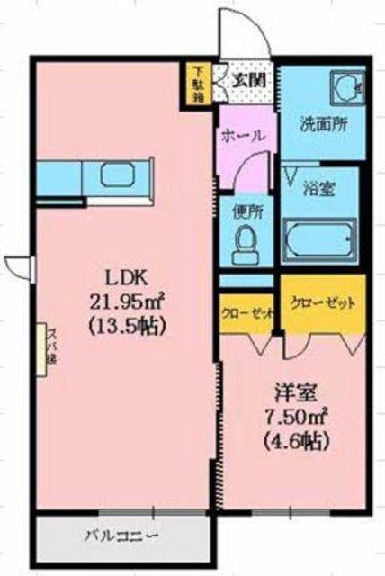 シャーメゾントミーB(1LDK/1階)の間取り写真