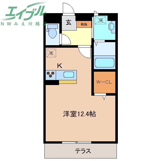 サミット J棟(ワンルーム/2階)の間取り写真