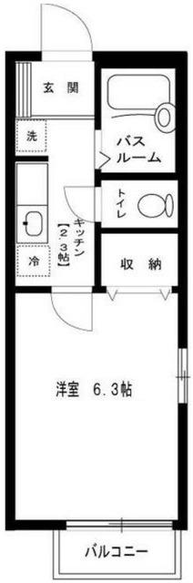Y′Sレジデンス(1K/1階)の間取り写真