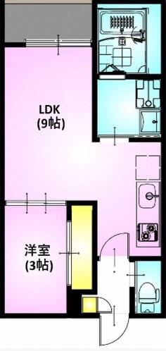 REGALEST 川越南大塚(1LDK/2階)の間取り写真