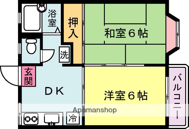 センチュリーハイツII(2K/2階)の間取り写真
