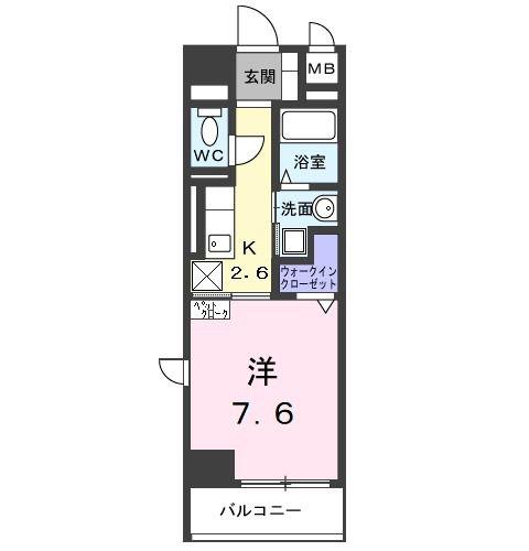 ホワイトメゾン新栄(1K/6階)の間取り写真