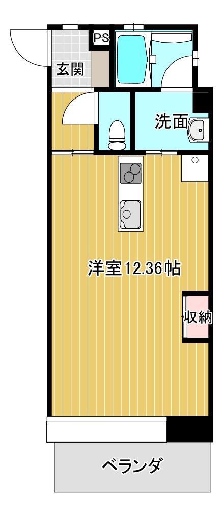 ふくら舎泊(ワンルーム/3階)の間取り写真