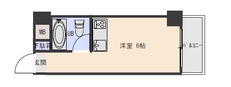 カルム徳山(ワンルーム/5階)の間取り写真