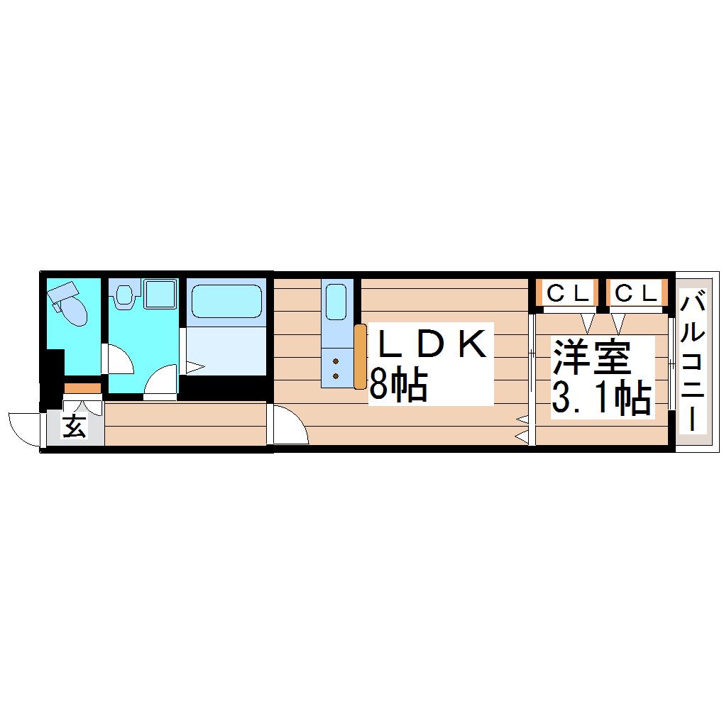 JOYOUS LIFE 台原(1LDK/2階)の間取り写真