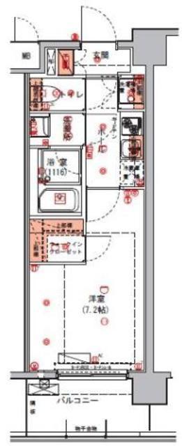 ハーモニーレジデンス東京アーバンスクエア♯002(1K/5階)の間取り写真