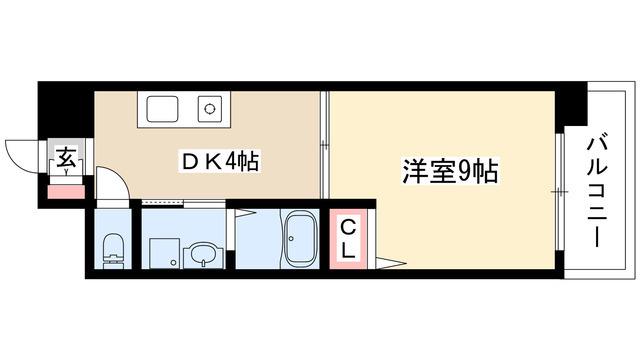エクセルシオール栄(1DK/6階)の間取り写真