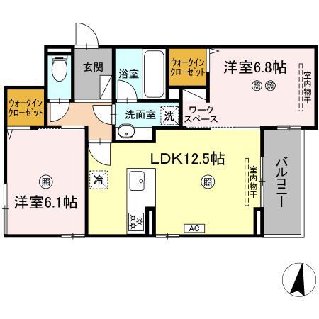 ファミールMNK(2LDK/3階)の間取り写真