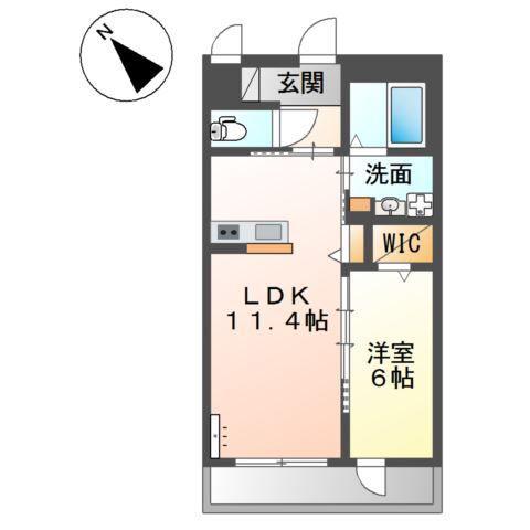 泉大津市千原町アパート(1LDK/2階)の間取り写真