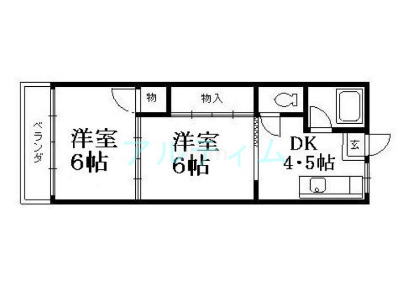 GSハイツ(2DK/3階)の間取り写真