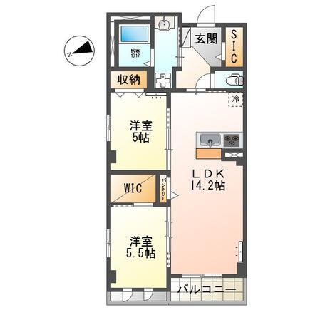 千葉市中央区2丁目店舗マンション(2LDK/2階)の間取り写真