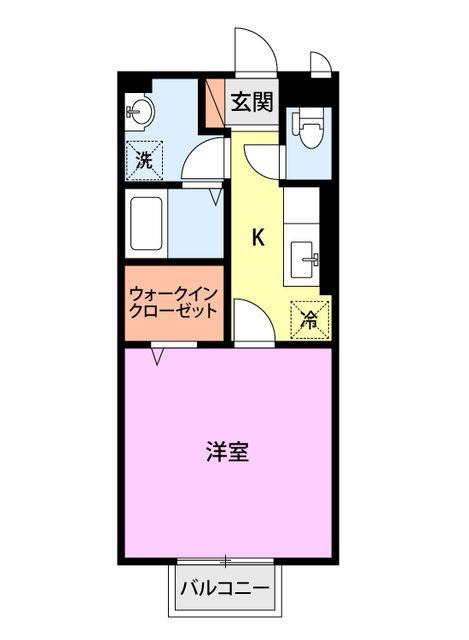 メゾンムーラン(1K/1階)の間取り写真