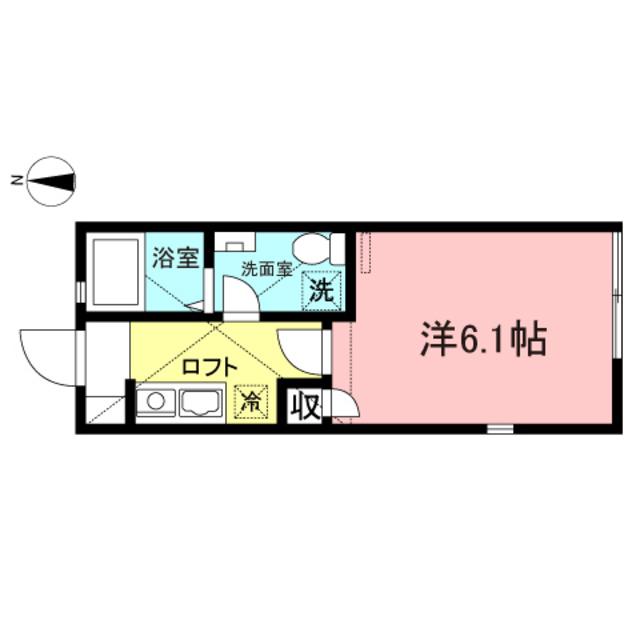 モンステラ枡形(1K/1階)の間取り写真