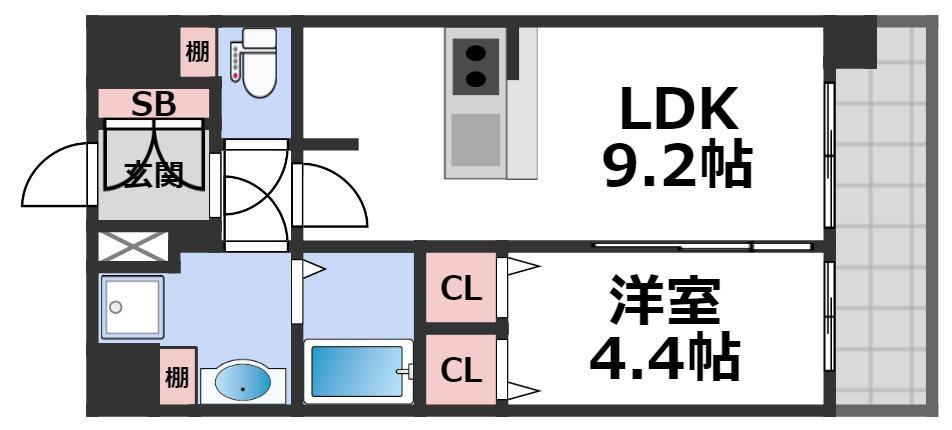 プレサンス森ノ宮 THEゲート(1LDK/10階)の間取り写真