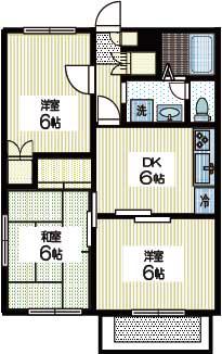 -ペア―M-(3DK/1階)の間取り写真