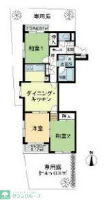 ライオンズマンション東伏見(3DK/1階)の間取り写真