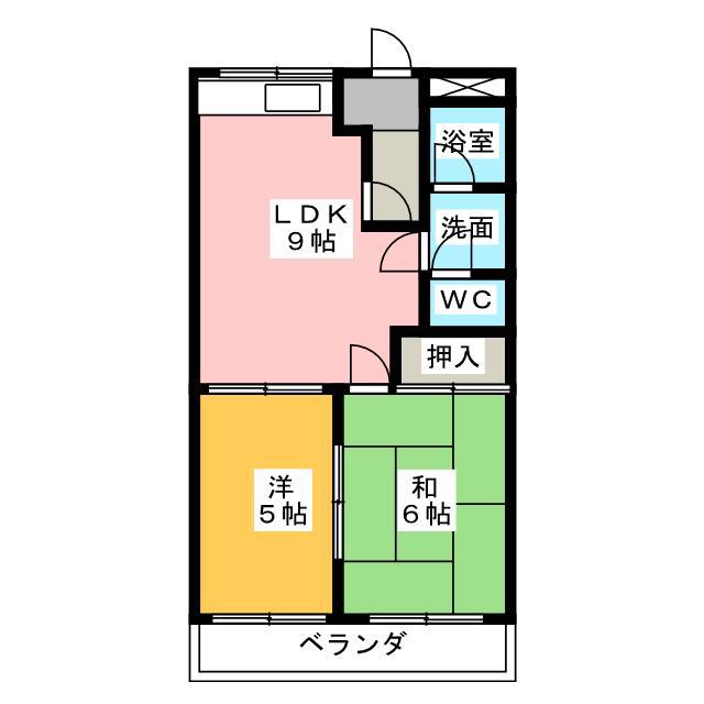 パークハイツ(2DK/1階)の間取り写真