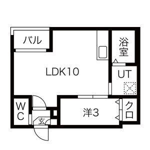 WARREN KOYO I(1LDK/3階)の間取り写真