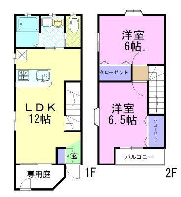 リシャールⅡ(2LDK/1階)の間取り写真