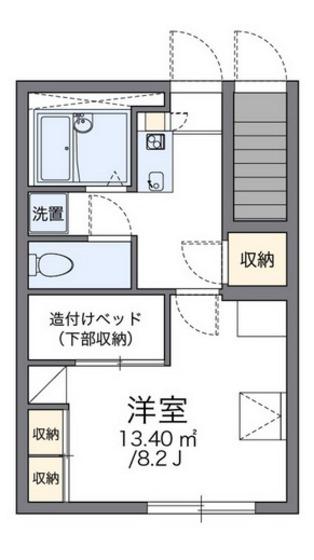 レオパレスヴィラアンソレイユ(1K/1階)の間取り写真