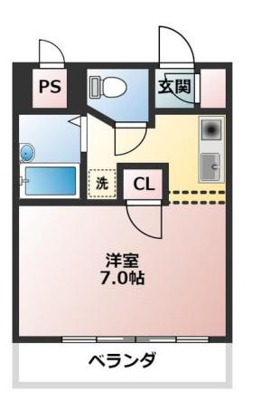 J・K MANSION I(1K/3階)の間取り写真