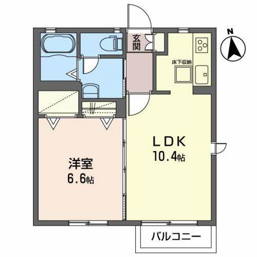 シャーメゾン長町南(1LDK/1階)の間取り写真